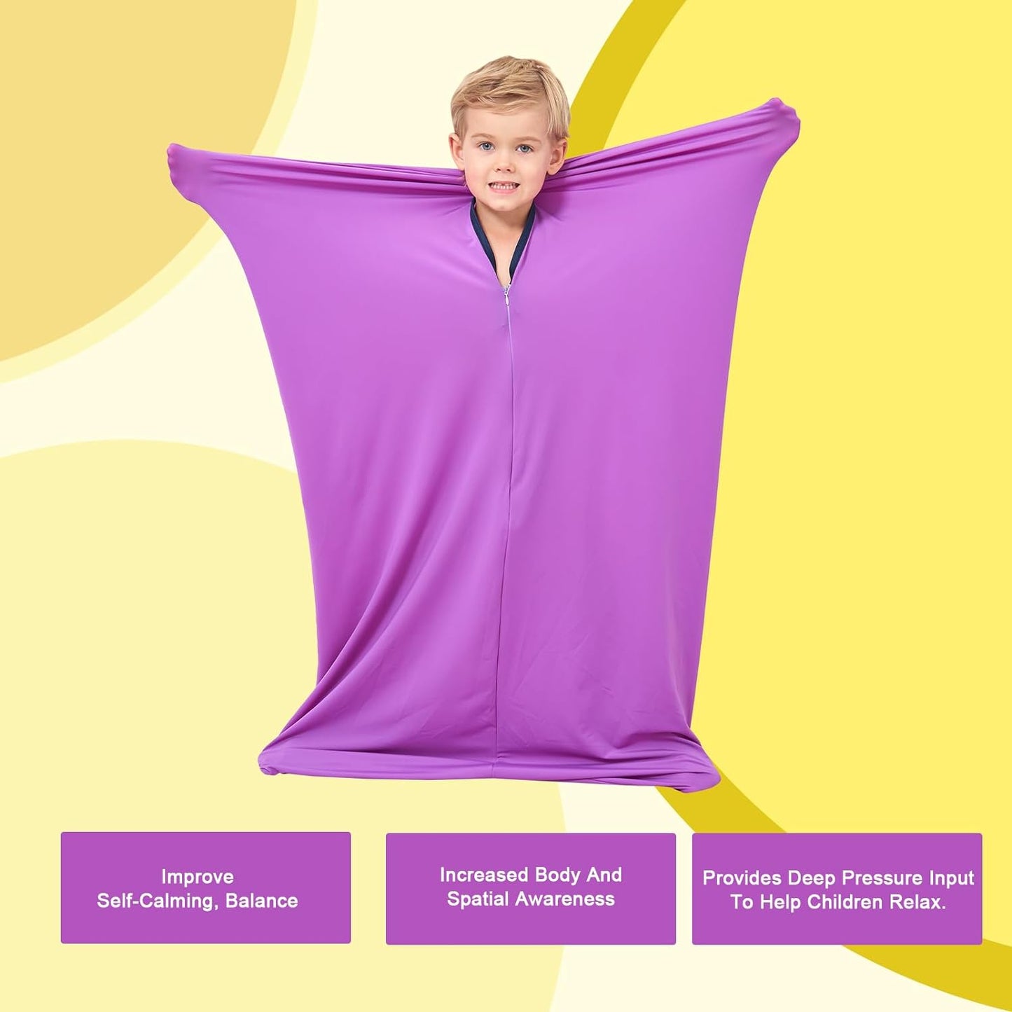 Sensory Body Sock for Kids,Sensory Sack for Relaxation, Focus,Sensory Integration,Body Sock (Small 40''×27'')
