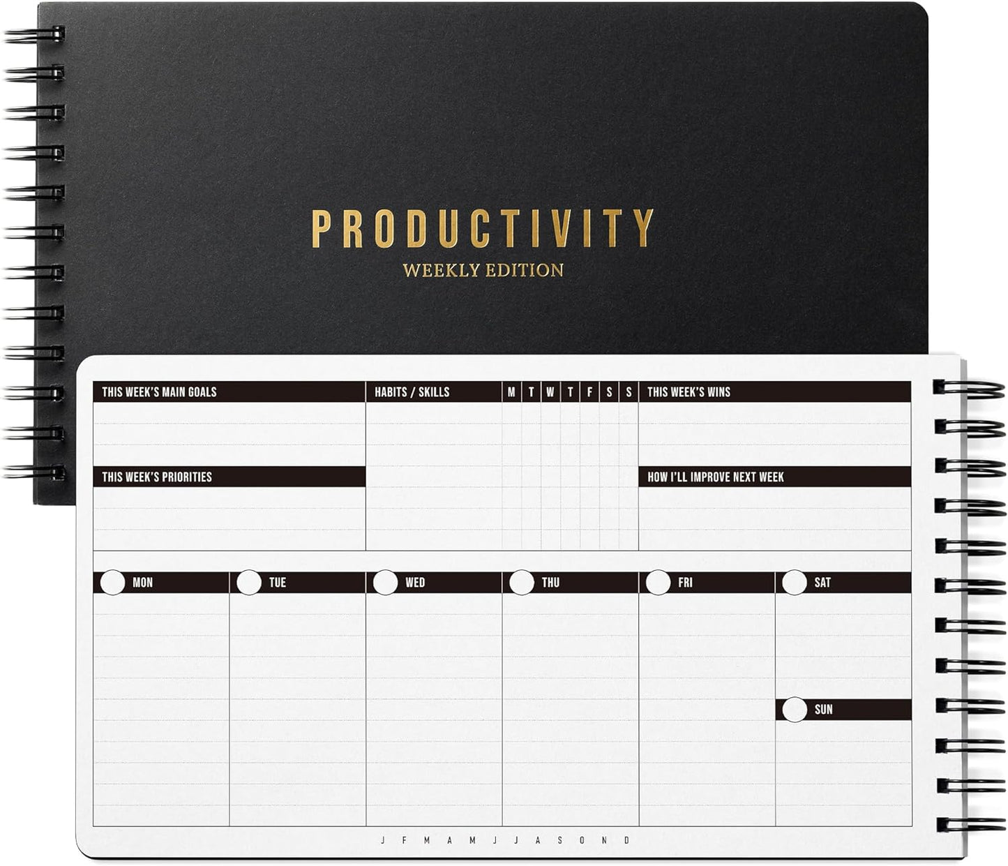 2024 Weekly Planner (Undated), Undated Daily & Weekly Planner, Productivity Weekly Planner Spiral Bound, to Do List Notebook for Office Work, 11.2"X6.3", 55 Weeks