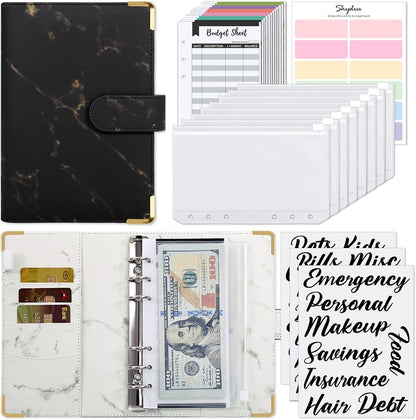Budget Binder, Money Saving Binder with Zipper Envelopes, Cash Envelopes and Expense Budget Sheets for Budgeting
