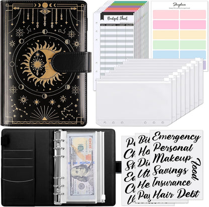 Budget Binder, Money Saving Binder with Zipper Envelopes, Cash Envelopes and Expense Budget Sheets for Budgeting