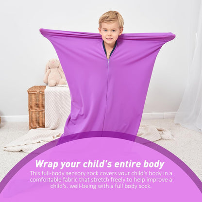Sensory Body Sock for Kids,Sensory Sack for Relaxation, Focus,Sensory Integration,Body Sock (Small 40''×27'')